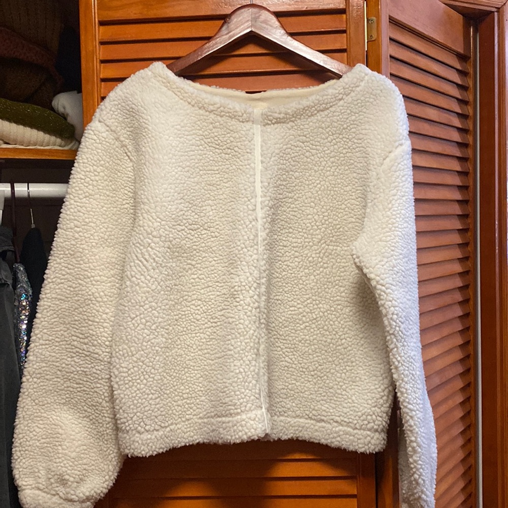 Zara style prologue sweater teddy jacket
